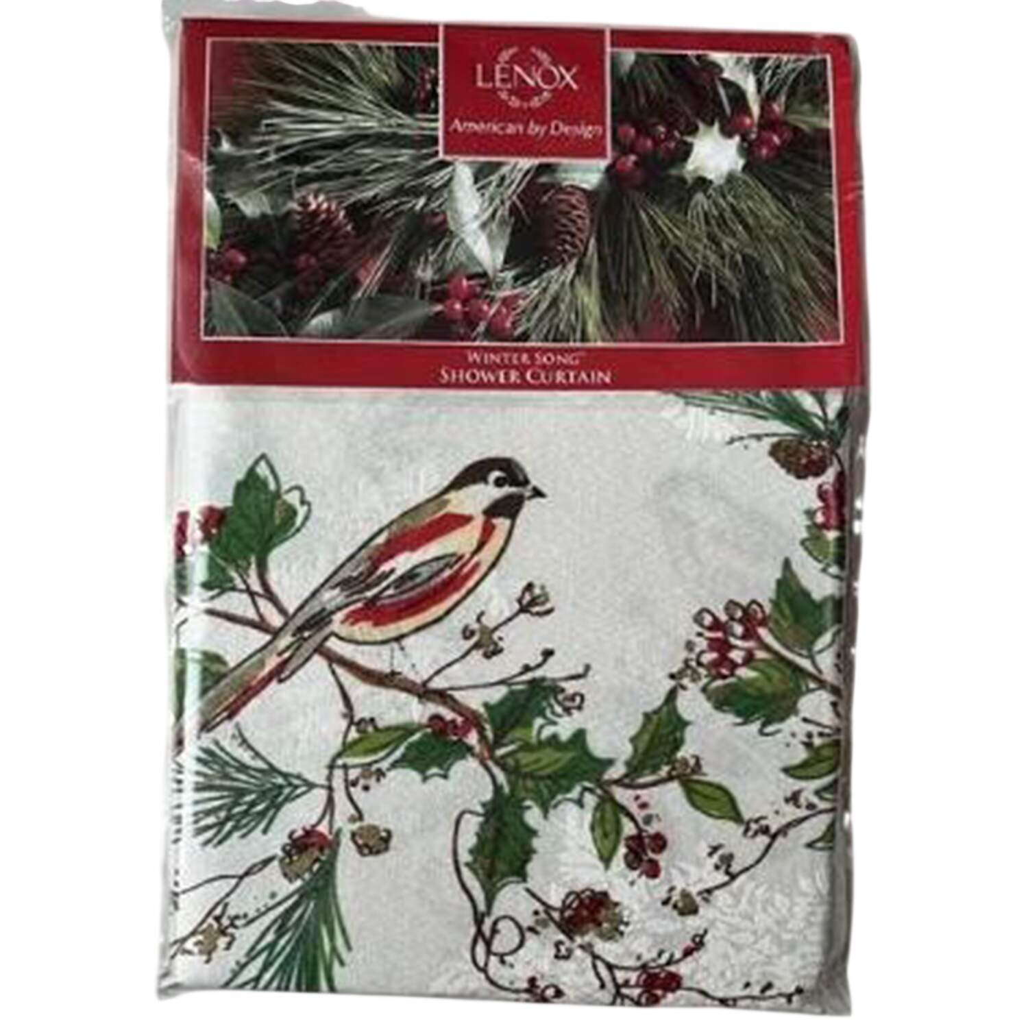 Winter Song 72" X 72" Cloth Shower Curtain by Lenox-1