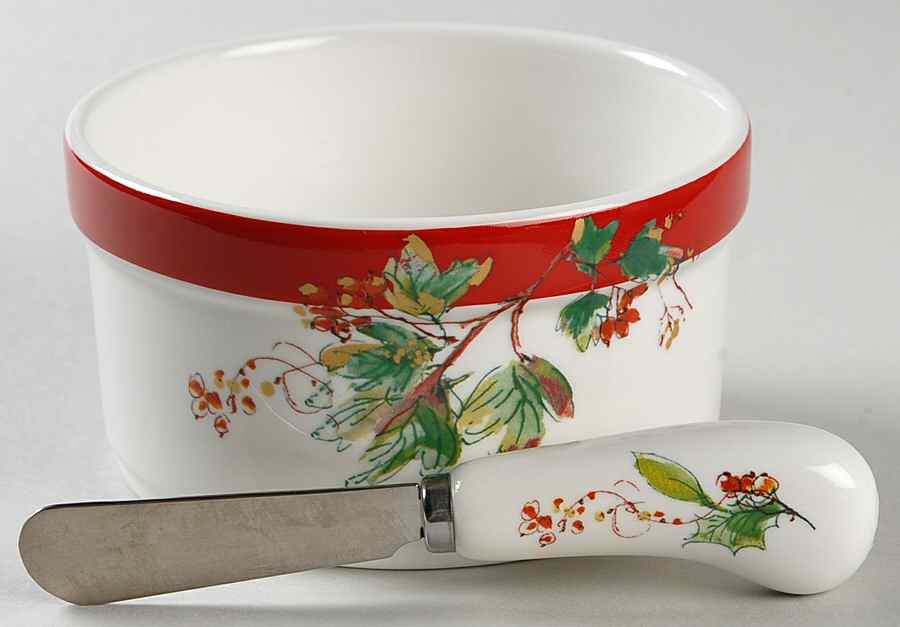 Winter Song Dip Bowl & Spreader Set by Lenox-1