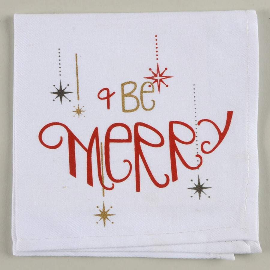 Eat Drink Be Merry Cloth Cocktail Napkin by Lenox-1