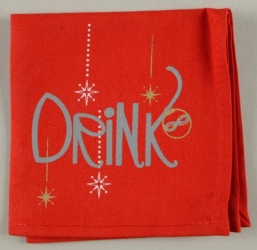 Eat Drink Be Merry Cloth Cocktail Napkin by Lenox-1