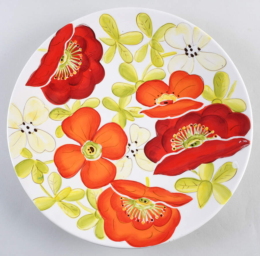 Posy Garden 13" Chop Plate (Round Platter) by Laurie Gates-1