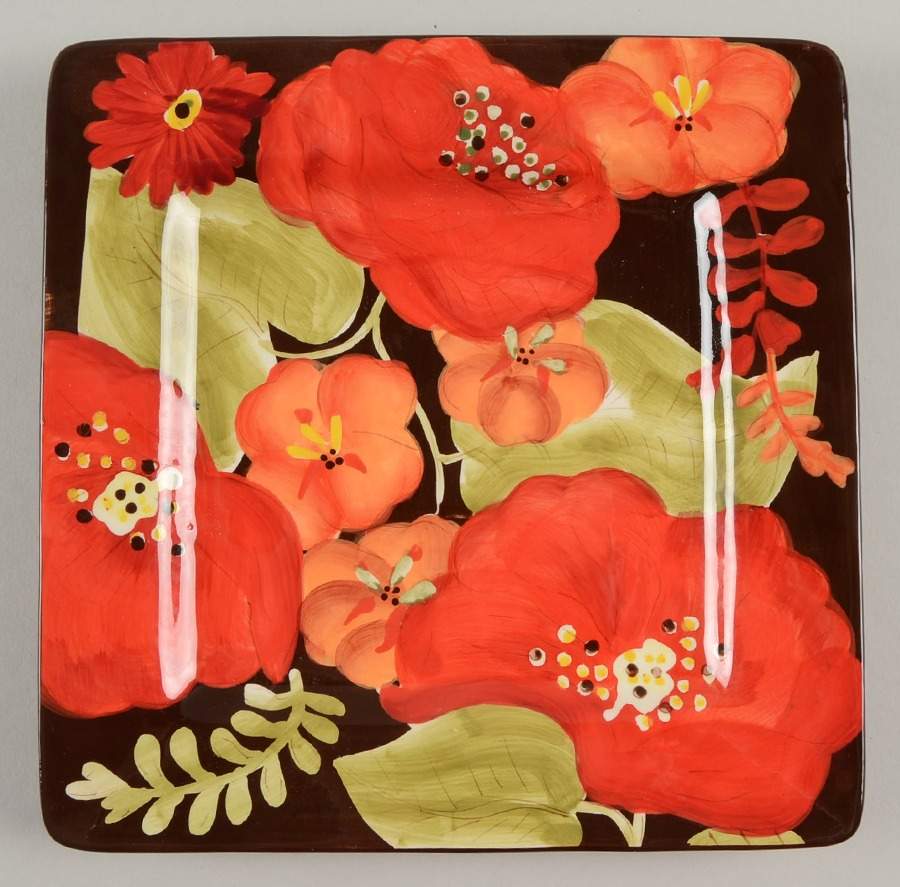 Cassandra Square Salad Plate by Laurie Gates-1