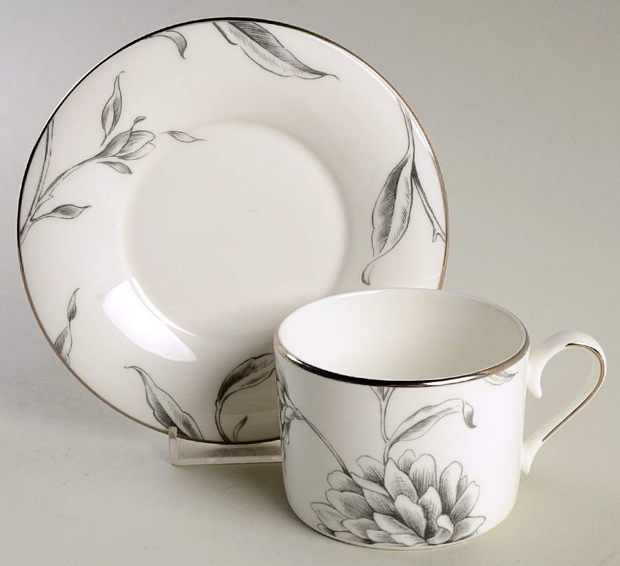 Floral Illustrations Flat Cup & Saucer Set by Lenox-1