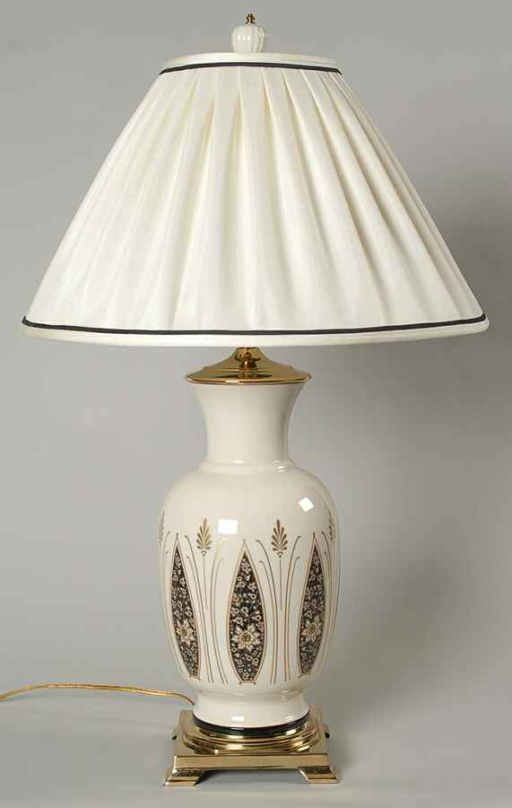 Golden Dynasty (Cream Background) 26" Electric Lamp & Shade by Lenox-1