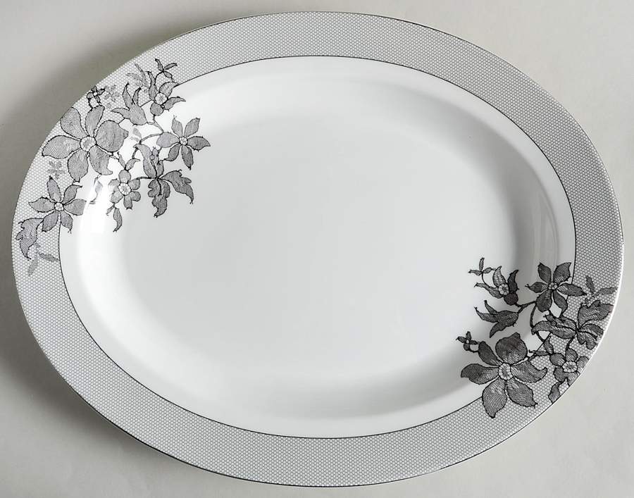 Cocktail Dress 16" Oval Serving Platter by Ralph Lauren China-1