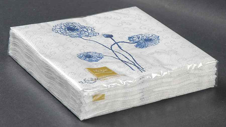 Watercolor Indigo Blue Package of Paper Cocktail Napkins by Lenox-1
