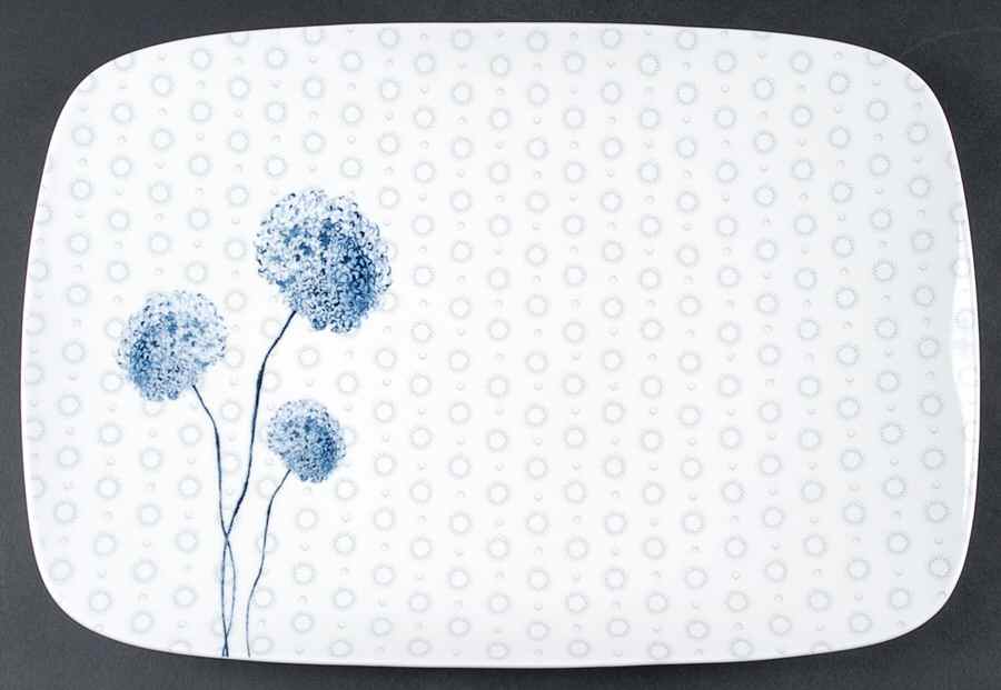 Watercolor Indigo Blue 15" Rectangular Serving Platter by Lenox-1