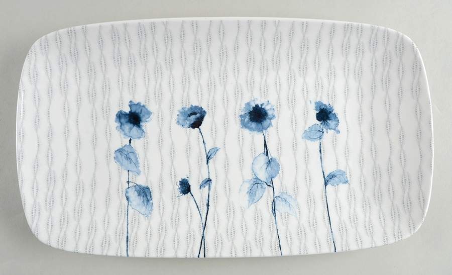 Watercolor Indigo Blue 13" Rectangular Tray by Lenox-1