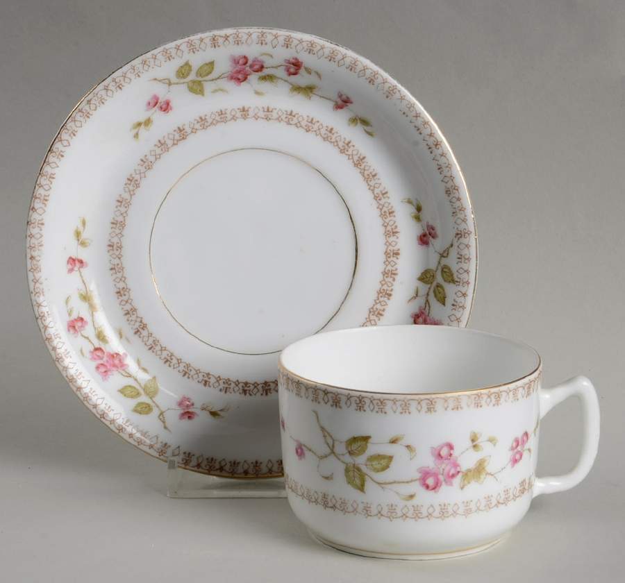 2372 Flat Cup & Saucer Set by Lazarus Straus & Sons-1