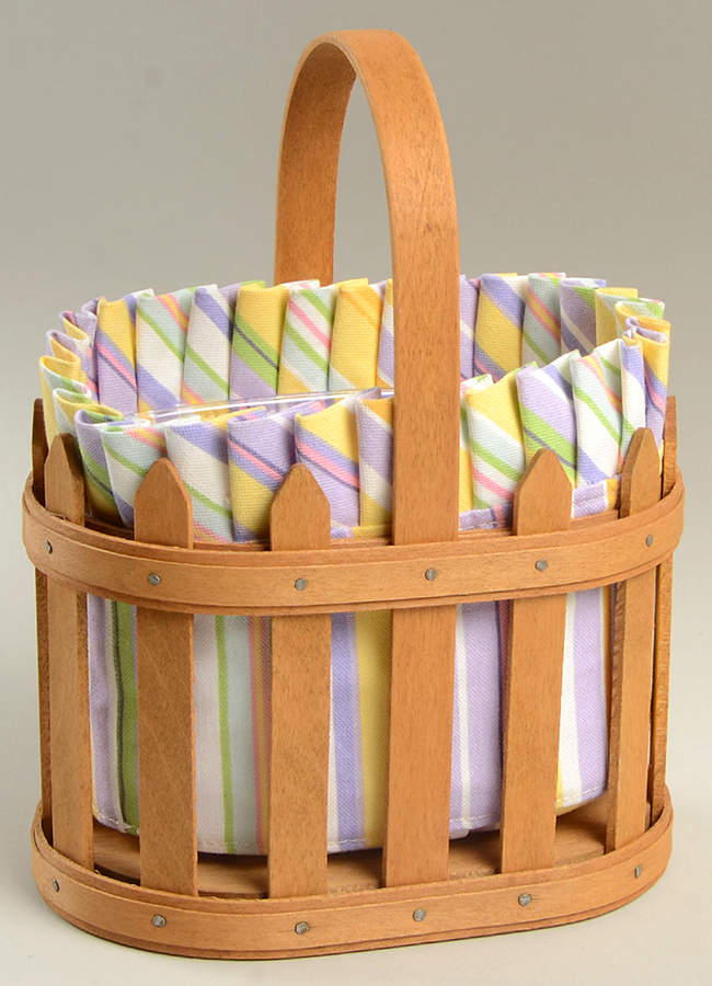Baskets Small Oval Picket Basket & Liner w/Protector by Longaberger-1