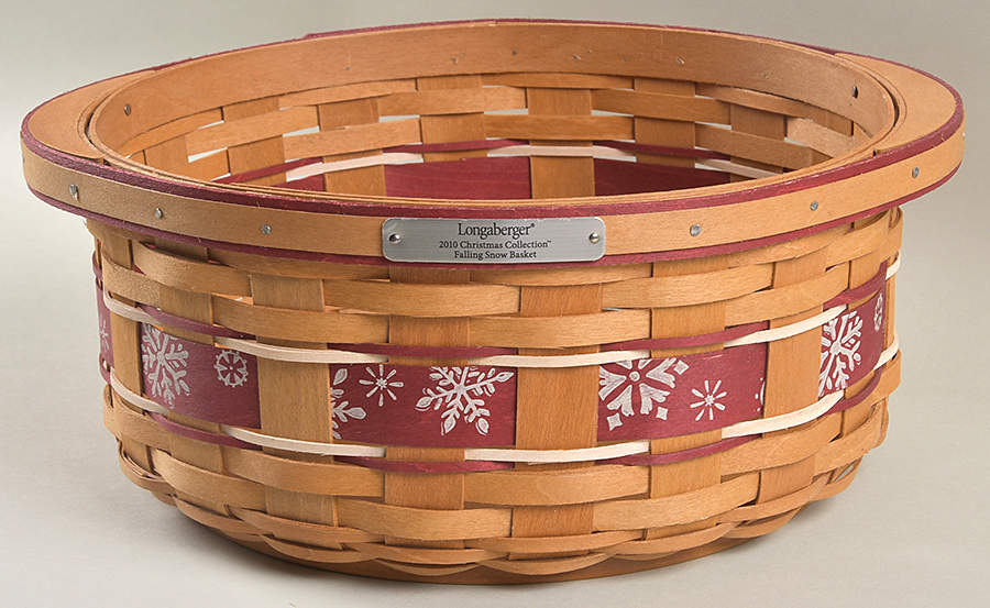 Baskets Red Small Falling Snow Basket by Longaberger-1