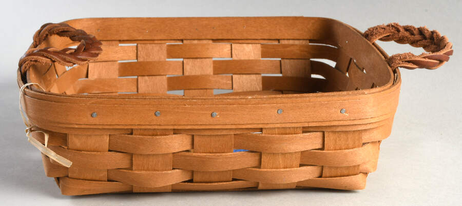 Baskets Small Square Serving Basket (Leather Loop Handles) by Longaberger-1