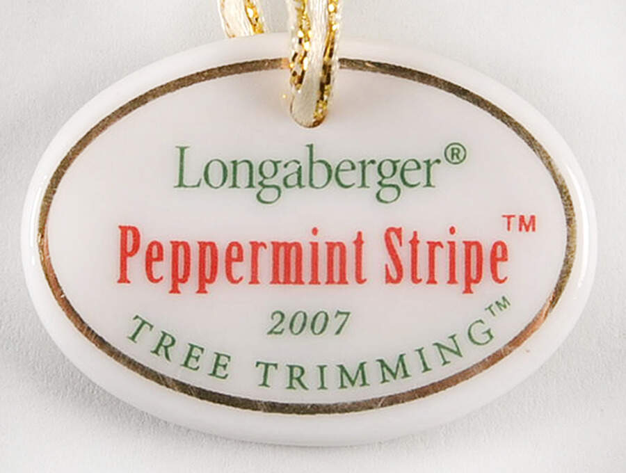 Baskets Peppermint Stripe Basket Charm Tie-On by Longaberger-1