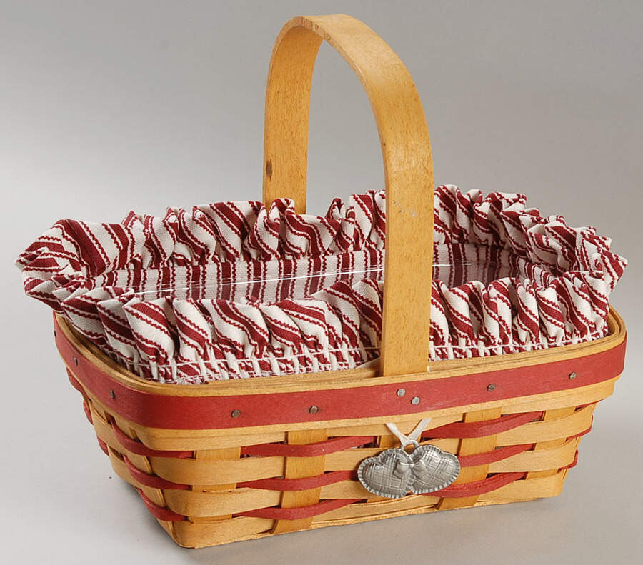 Baskets Red Sweet Treats Basket W/Liner,Protector&Charm by Longaberger-1