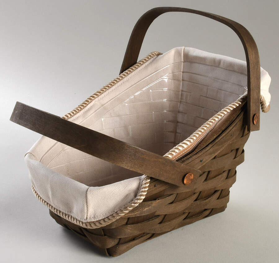 Baskets Small Handled Vegetable Basket with Liner & Protector by Longaberger-1