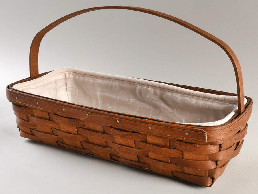 Baskets Handled Bread Basket with Liner & Protector (No Lid) by Longaberger-1