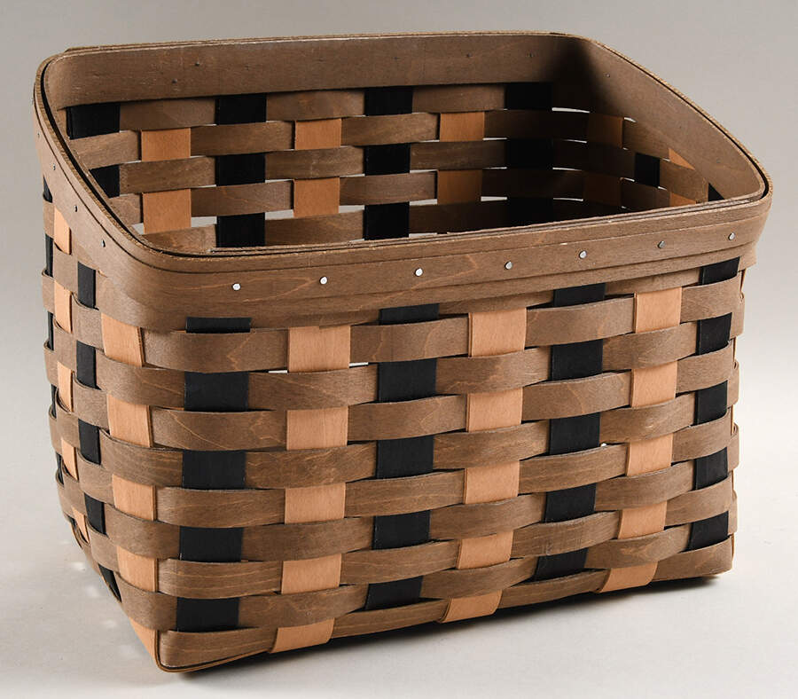Baskets Khaki Check Media Basket by Longaberger-1