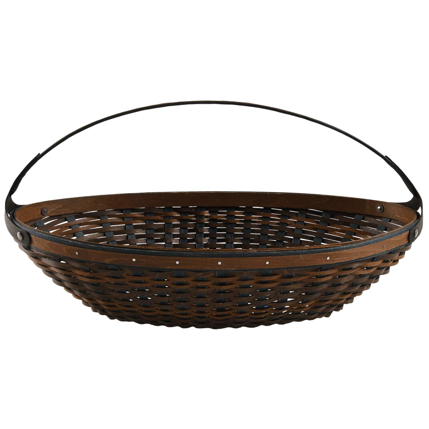 Baskets Timberland Large Leaf Basket with Metal Handle by Longaberger-1