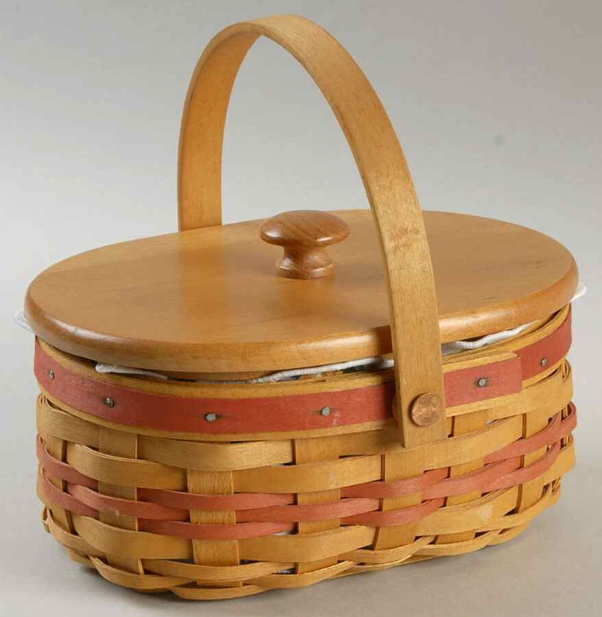 Baskets Tea for Two Basket W/Lid, Liner & Protector by Longaberger-1