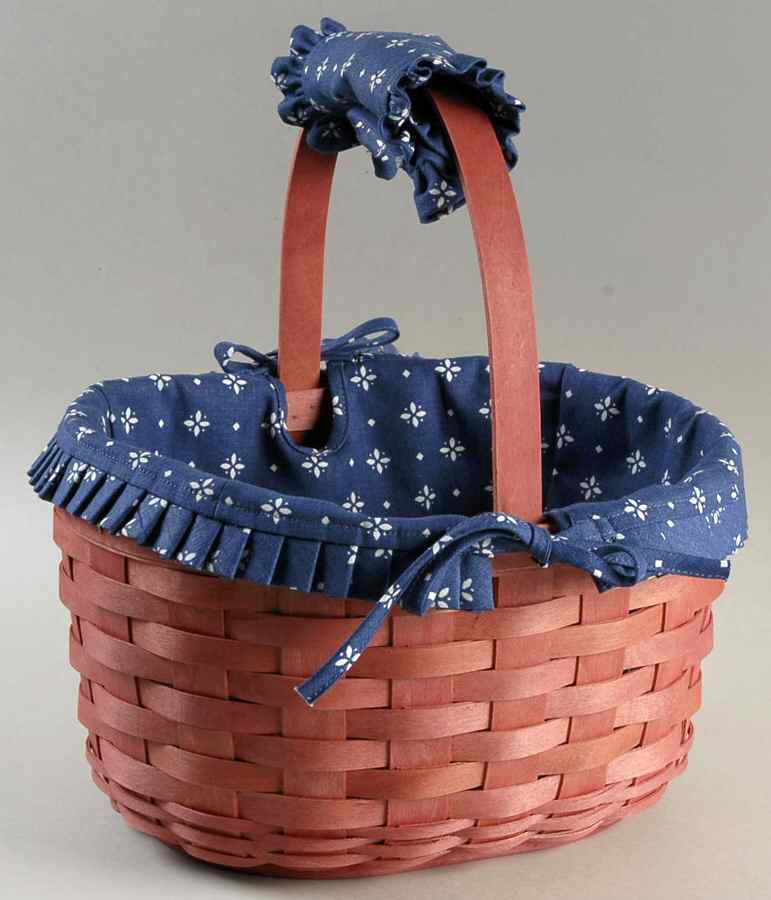Baskets Oval Spring Basket with Liner & Wrap by Longaberger-1