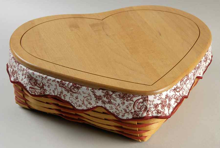 Baskets Love Treasures Heart & Lid w/Liner & Protector by Longaberger-1