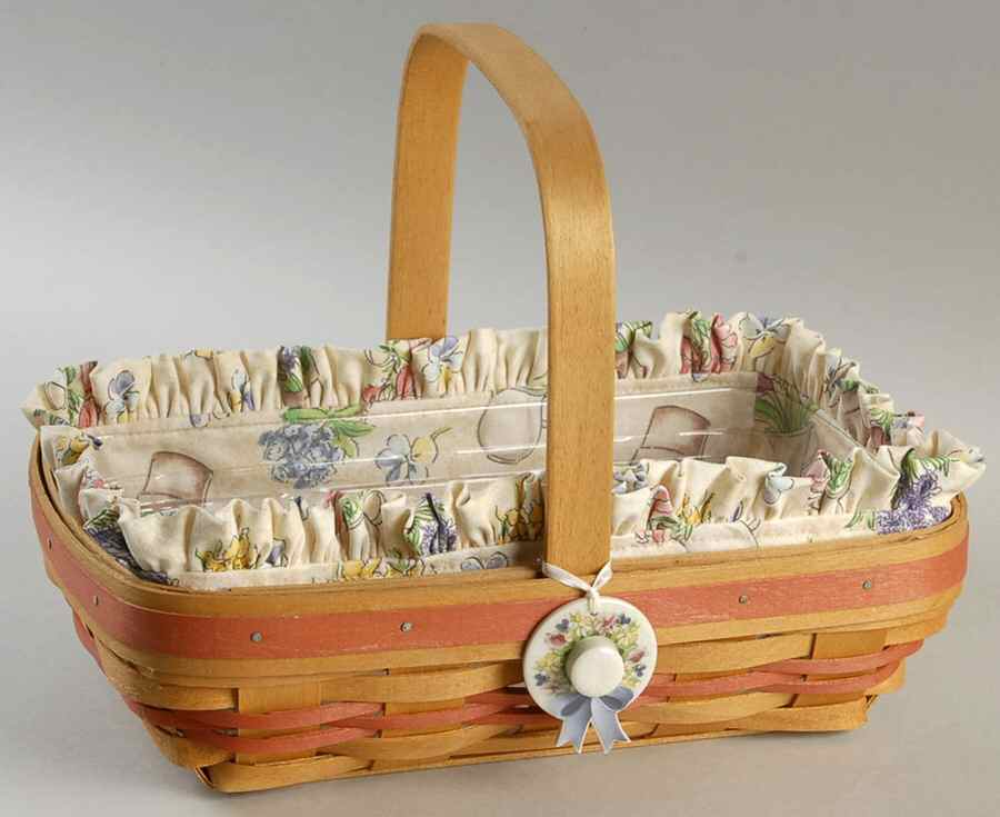 Baskets Early Blossoms Basket & Liner w/Protector&Charm by Longaberger-1