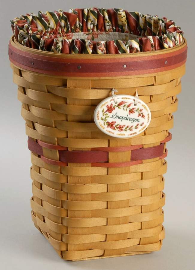 Baskets Snapdragon Basket W/Liner,Protector(No Lid)&Charm by Longaberger-1
