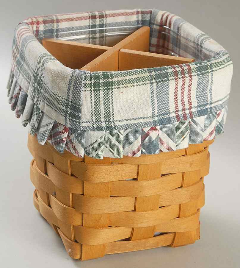 Baskets Small Spoon Basket W/Liner,Divider&Protector by Longaberger-1