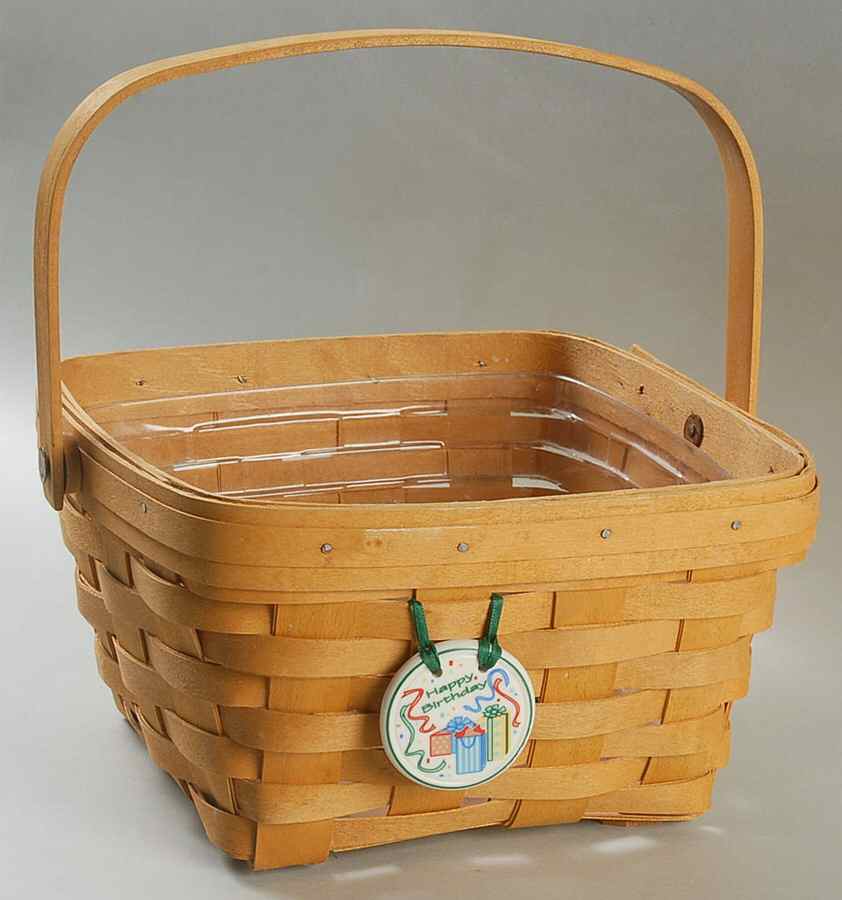 Baskets Large Swing Handle Basket & Protector w/Charm by Longaberger-1