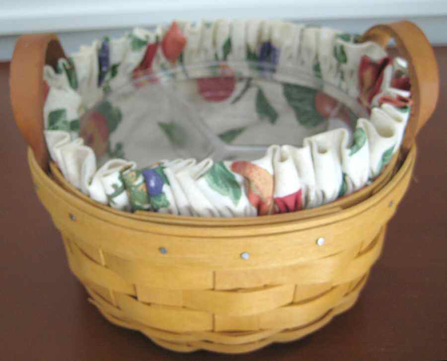 Baskets Button Basket & Liner w/ Divided Protector by Longaberger-1