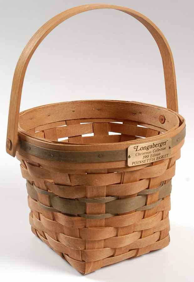 Baskets Green Weave Poinsettia Basket by Longaberger-1