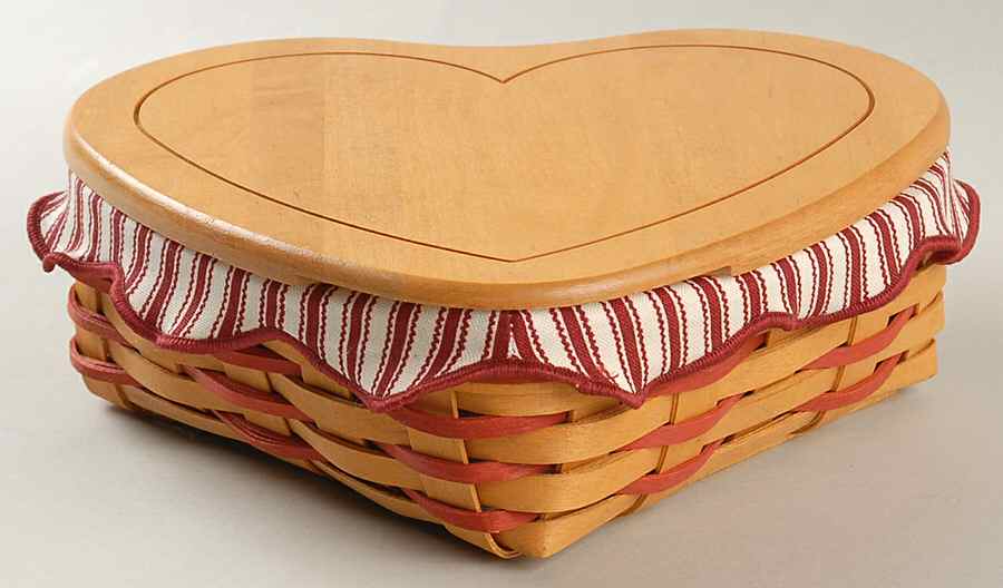 Baskets Love Letters Heart Basket W/Lid,Liner&Protector by Longaberger-1
