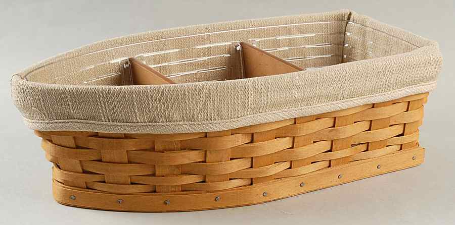Baskets Row Your Boat Basket W/Liner & Divided Protector by Longaberger-1