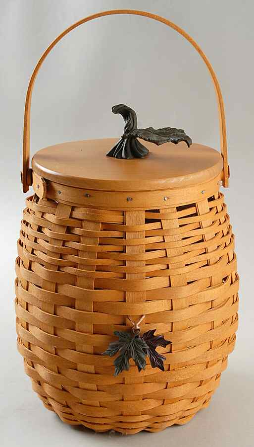 Baskets October Fields Basket&Lid w/Protector & Charm by Longaberger-1