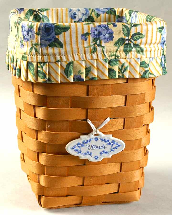 Baskets Medium Spoon Basket W/Liner & Charm by Longaberger-1