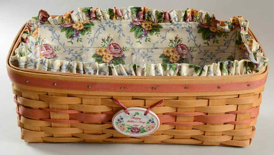 Baskets Mother's Day Vanity Basket&Liner w/Protector&Charm by Longaberger-1