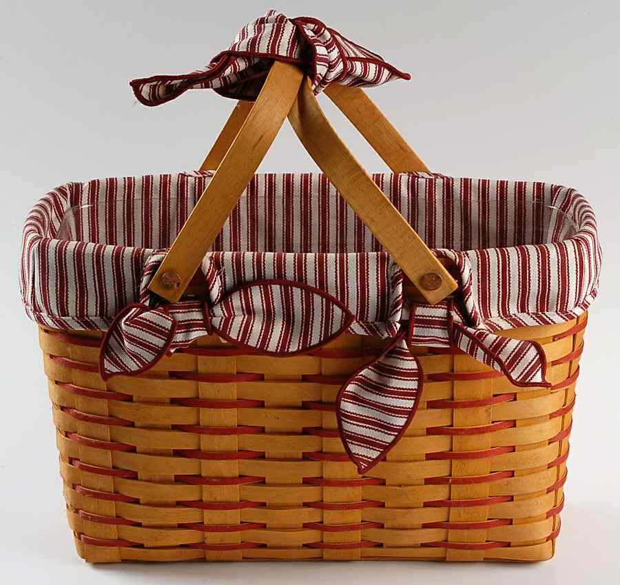 Baskets Red Cherished Memories Basket W/Liner,Tie&Protect) by Longaberger-1