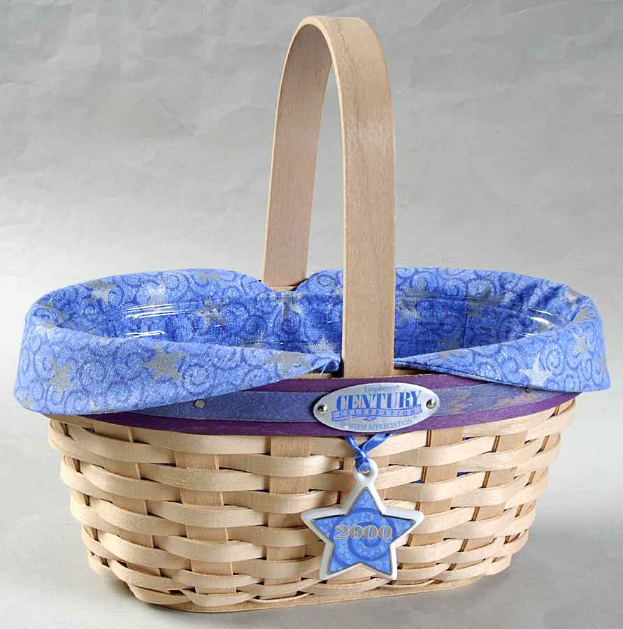 Baskets Century Celebration Basket W/Liner,Protector&Charm by Longaberger-1