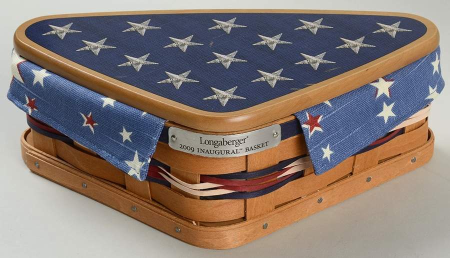 Baskets 2009 Inaugural Basket&Liner w/Protector & Lid by Longaberger-1