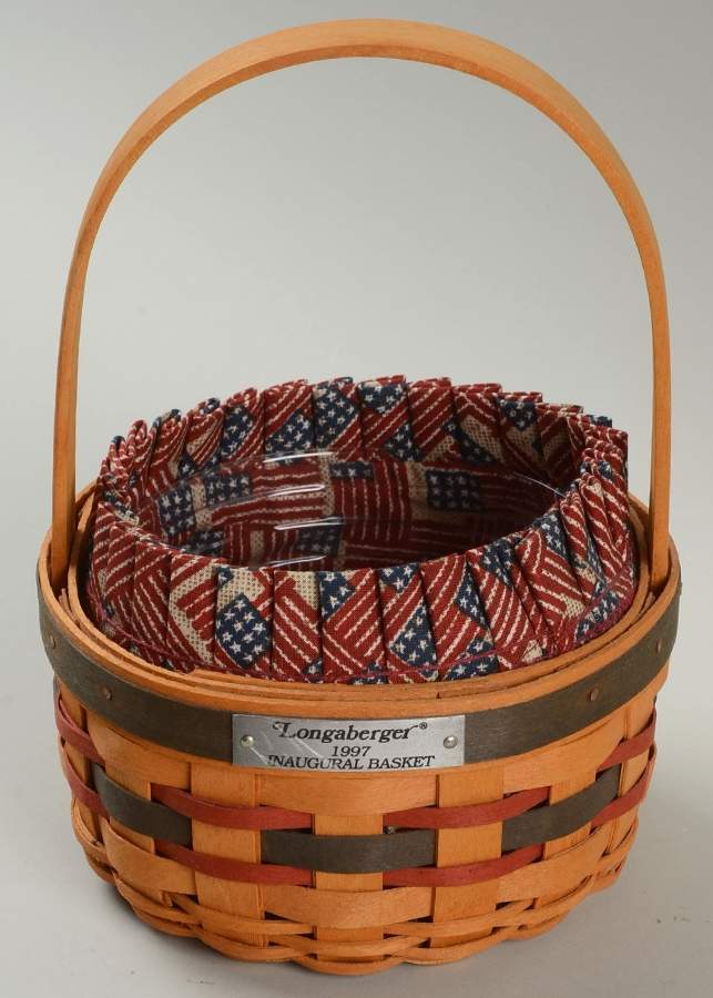 Baskets 1997 Inaugural Basket & Liner with Protector by Longaberger-1