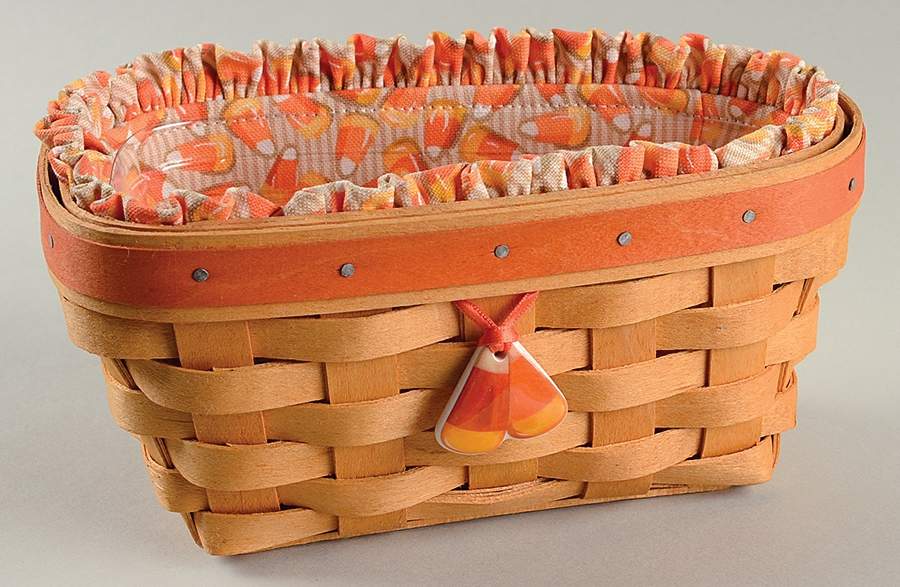 Baskets Candy Corn Basket & Liner w/Protector & Charm by Longaberger-1