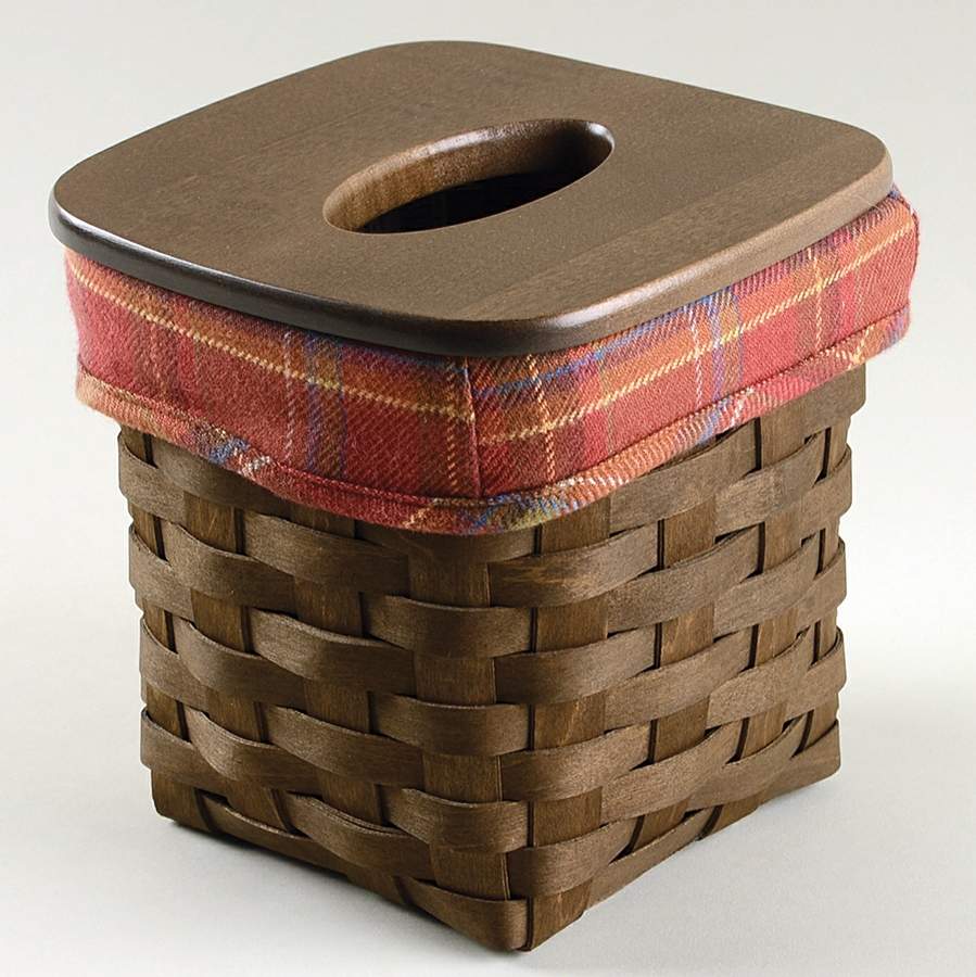 Baskets Tall Tissue Basket & Lid w/Liner & Protector by Longaberger-1