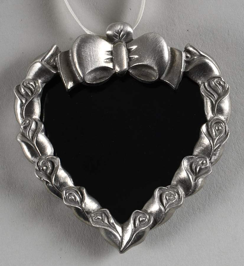 Baskets Pewter Heart Frame Basket Charm Tie-On by Longaberger-1