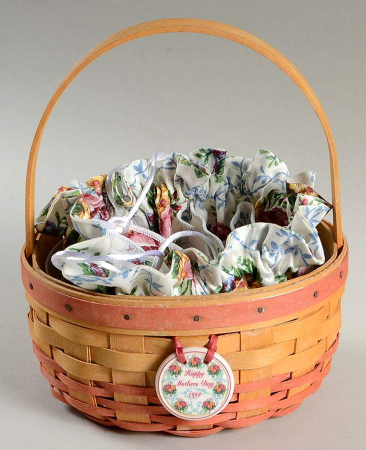 Baskets Rings N Things Basket w/Protector,Pouch & Charm by Longaberger-1