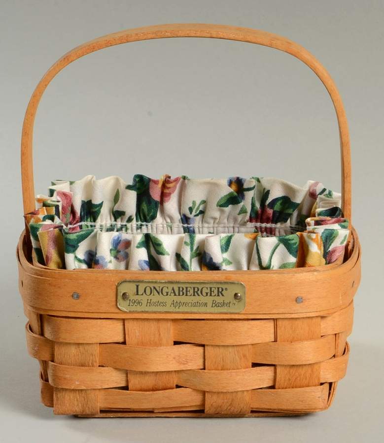 Baskets 1996 Hostess Appreciation Basket&Liner w/Protector by Longaberger-1