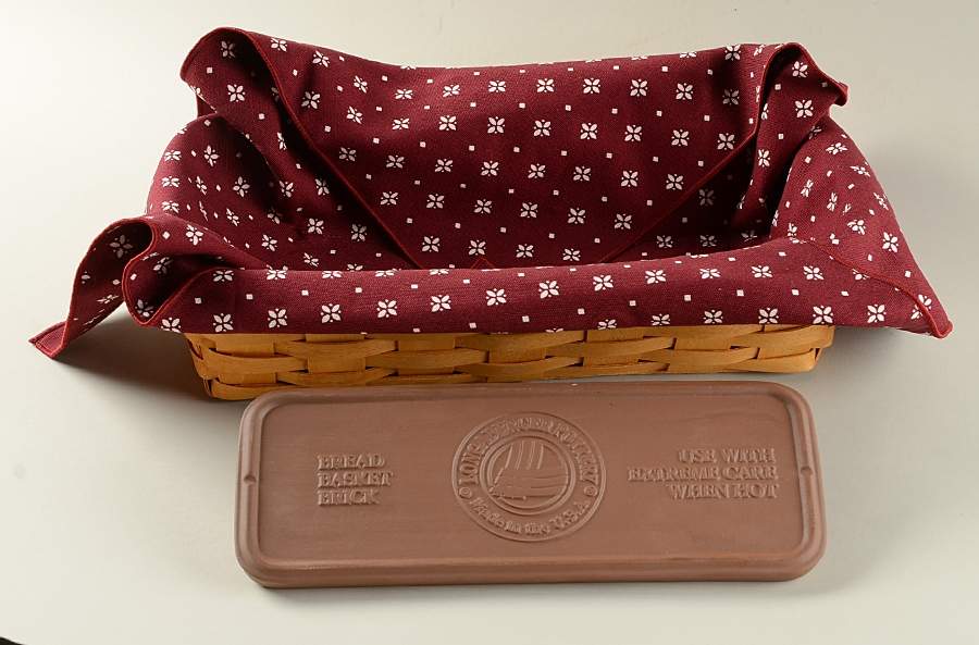 Baskets New Style Bread Basket & Brick Cover w/Brick by Longaberger-1