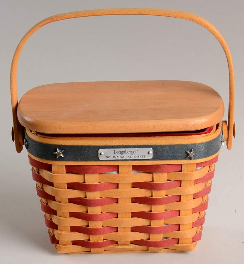 Baskets 2001 Inaugural Basket & Lid w/Liner & Protector by Longaberger-1