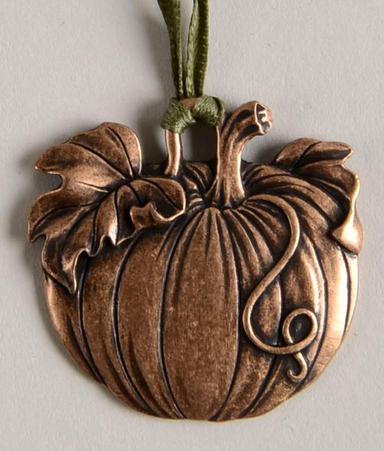 Baskets Bronze Plate Pumpkin Tie-On Charm for Basket by Longaberger-1