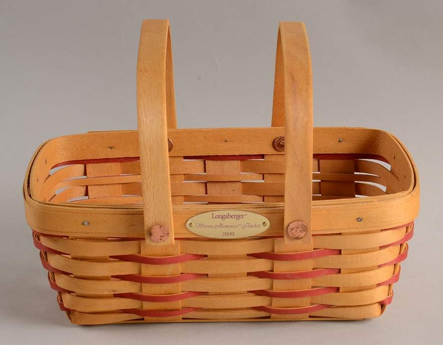 Baskets 2000 Red Accent Woven Memories Basket by Longaberger-1
