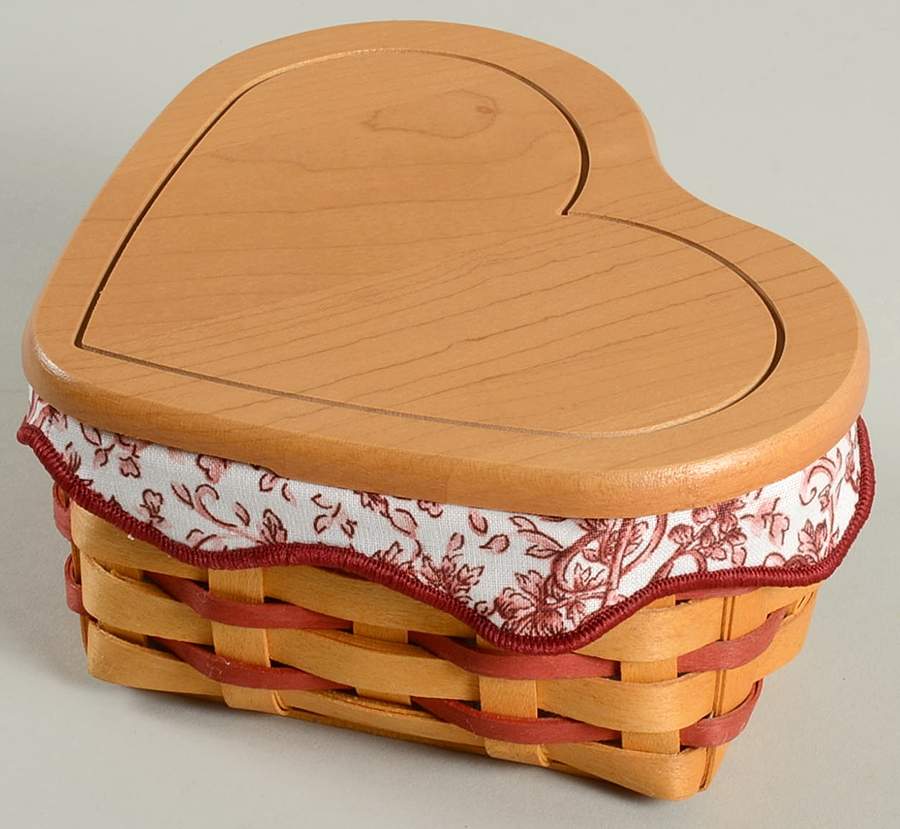 Baskets Red Little Love Basket&Lid w/Liner,Protector&Ins by Longaberger-1